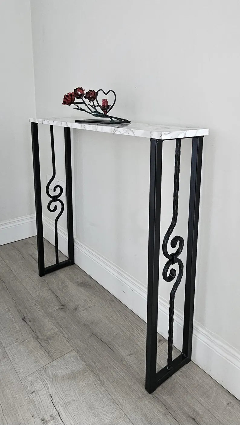 Console Table Legs set of 2 modern rustic steel metal hallway entryway CT