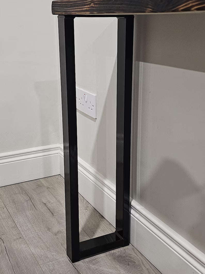 Console Table Legs modern rustic hairpin steel metal hallway entryway 50x25 box