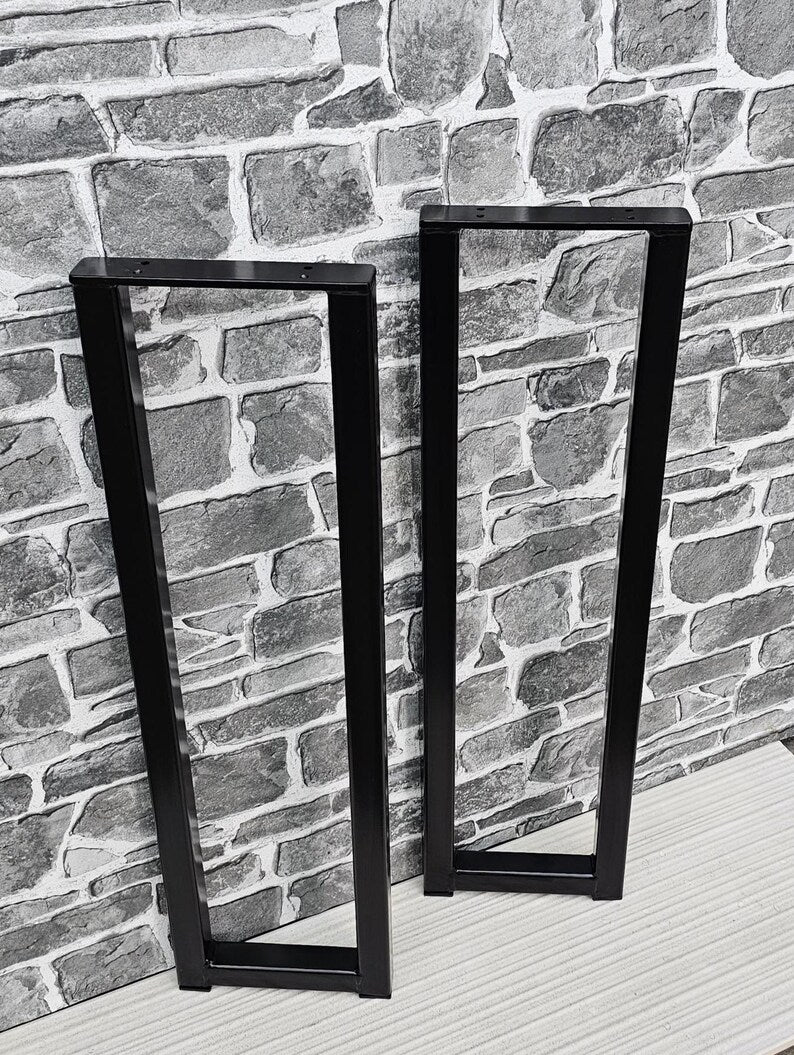Handcrafted Console Table Legs: Raw Steel or Black Painted Metal 30X30 BOX