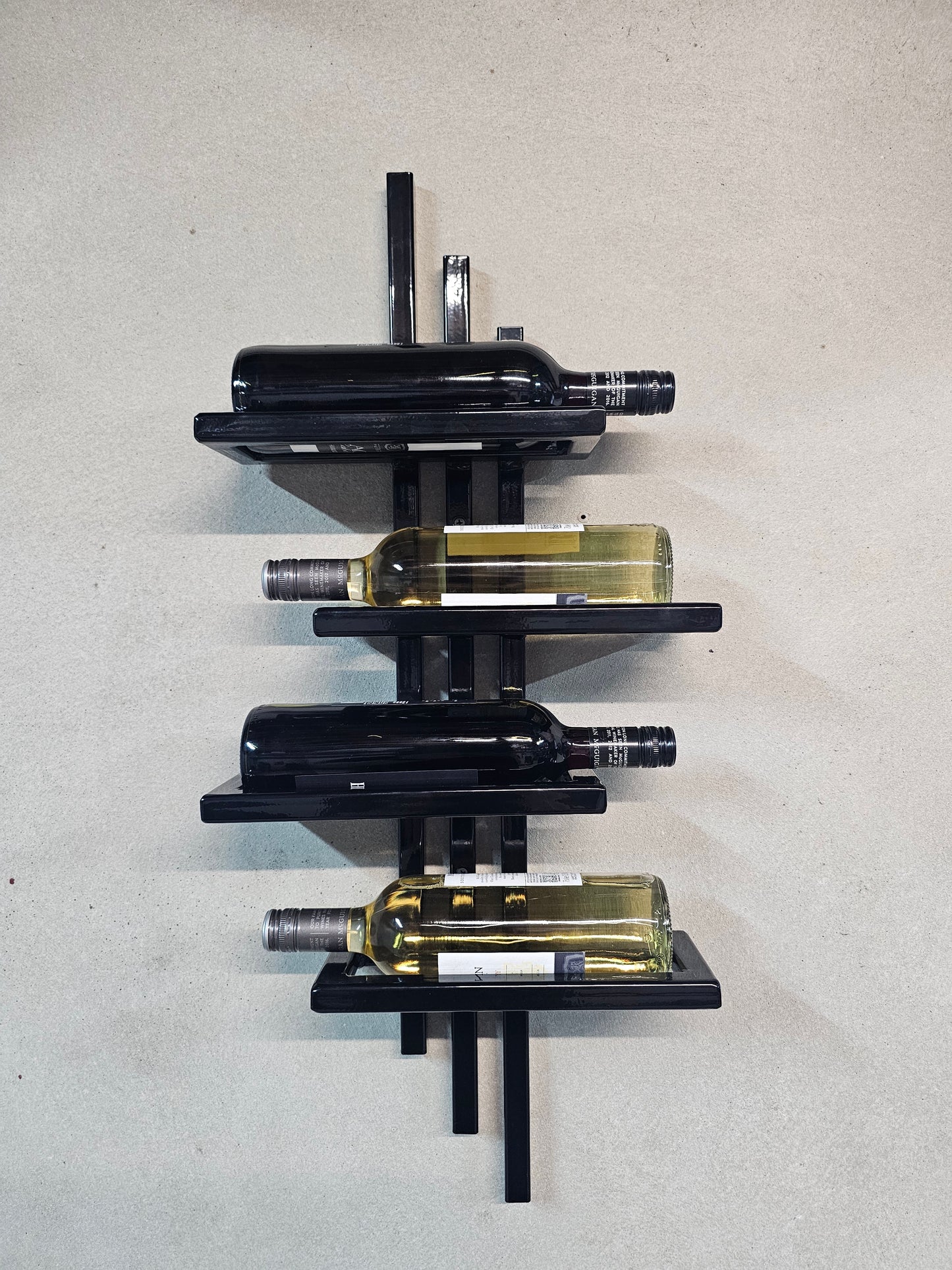 Black Elegant Hanging Metal Wine Rack