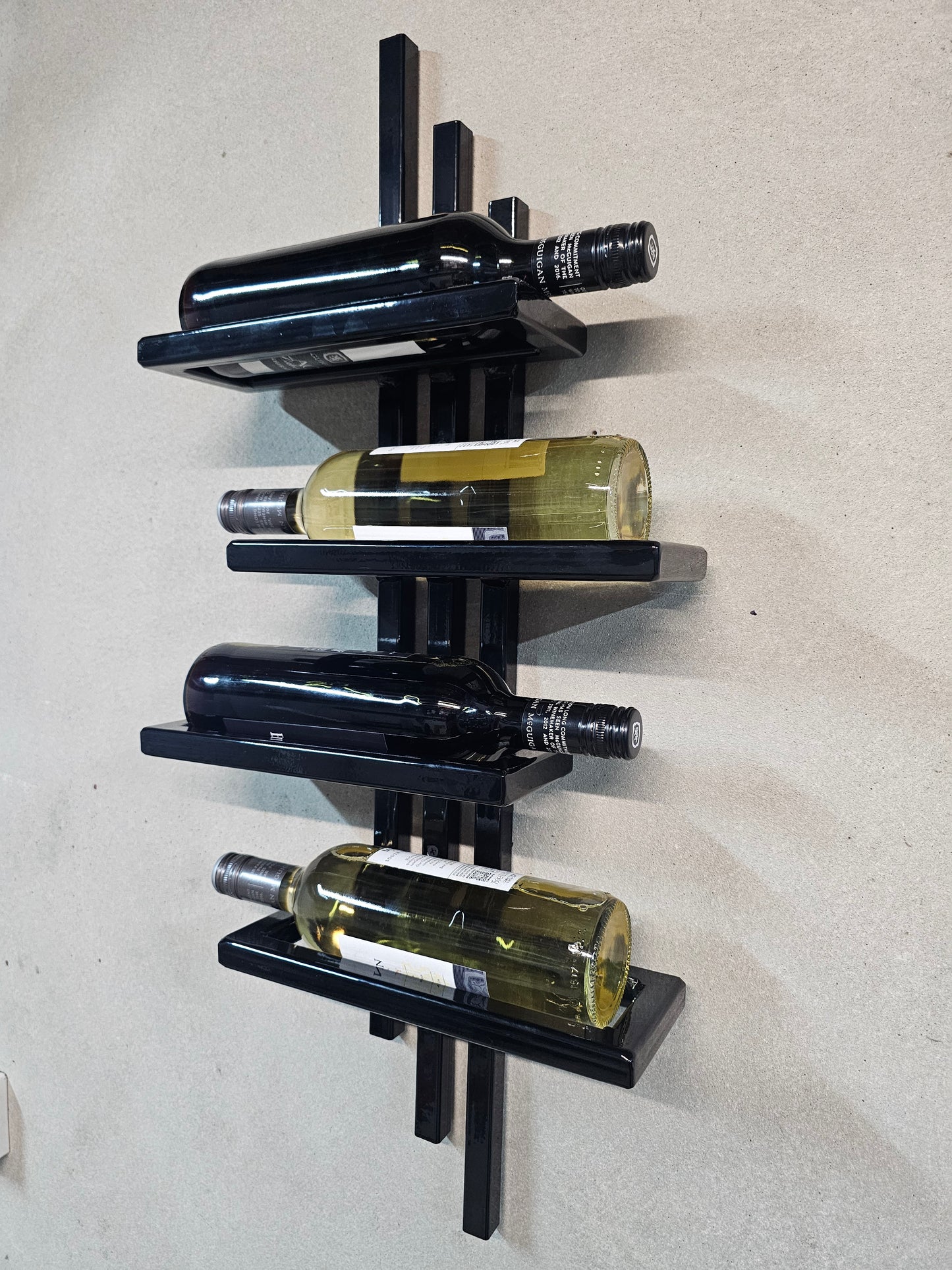 Black Elegant Hanging Metal Wine Rack