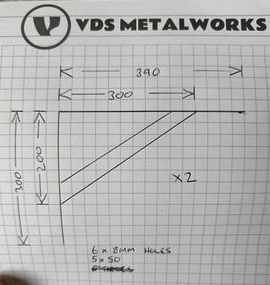 Custom made bracket 300x390 H