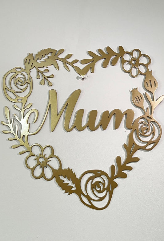 Metal art wall sign MUM