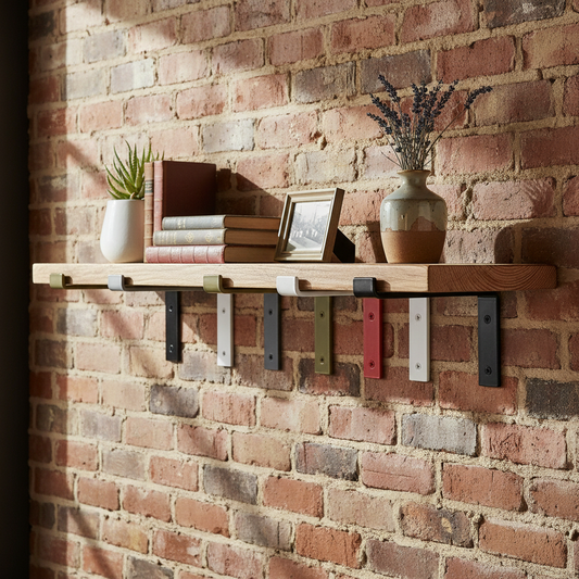 Shelf brackets Powder coated various colours wall plate down