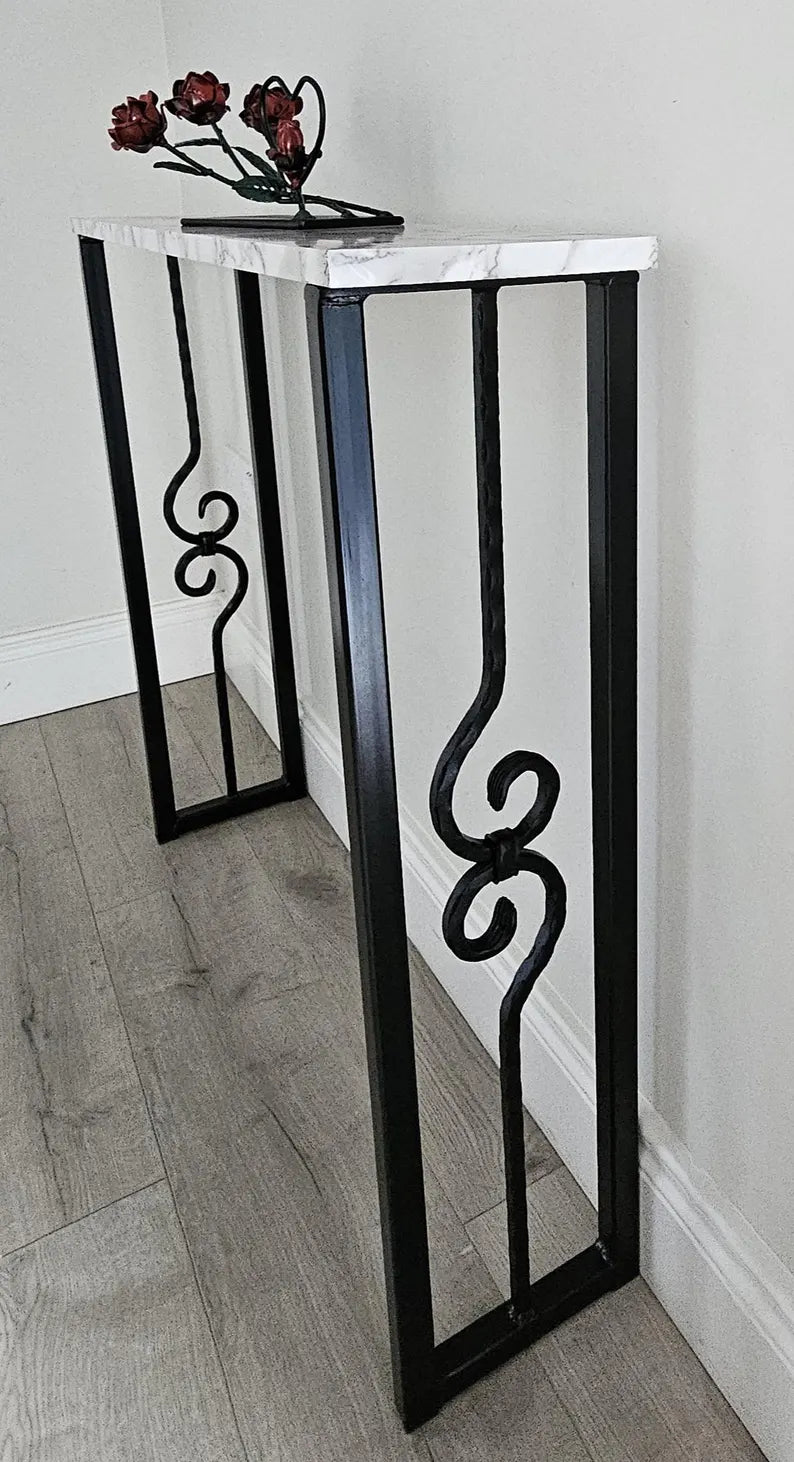 Console Table Legs set of 2 modern rustic steel metal hallway entryway CT