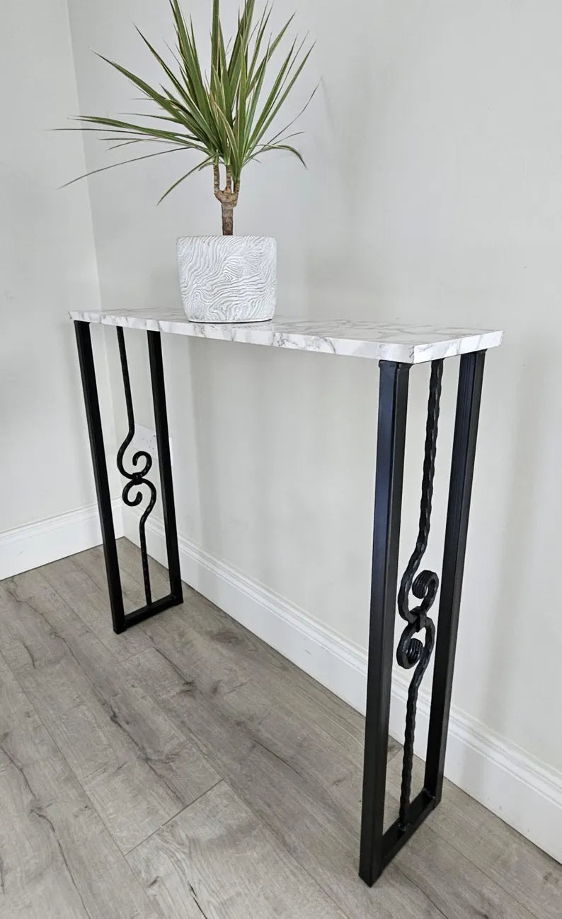 Console Table Legs set of 2 modern rustic steel metal hallway entryway CT
