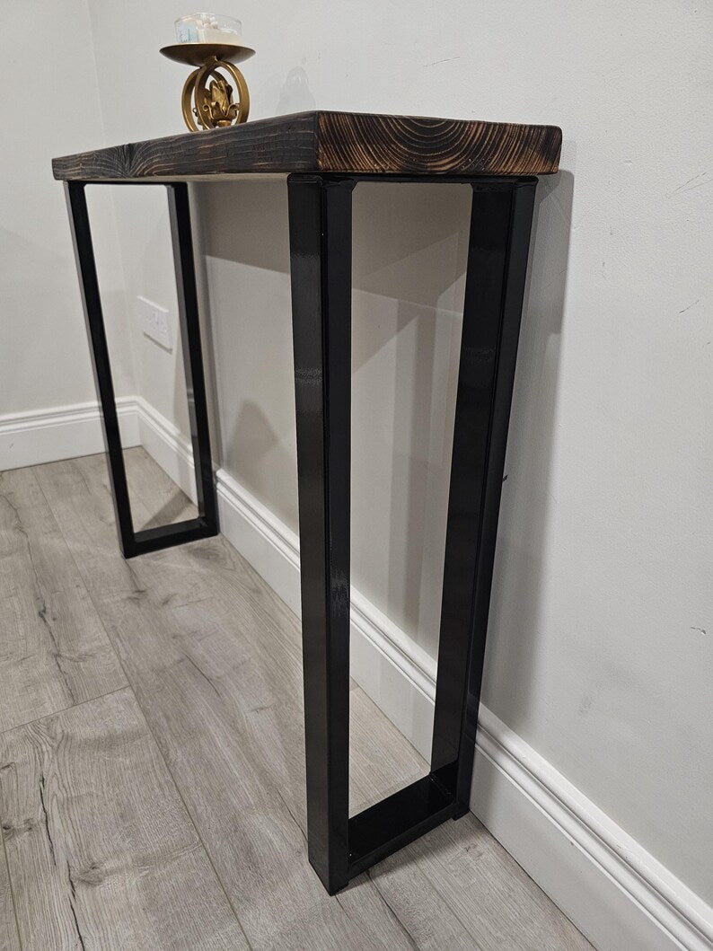 Console Table Legs modern rustic hairpin steel metal hallway entryway 50x25 box