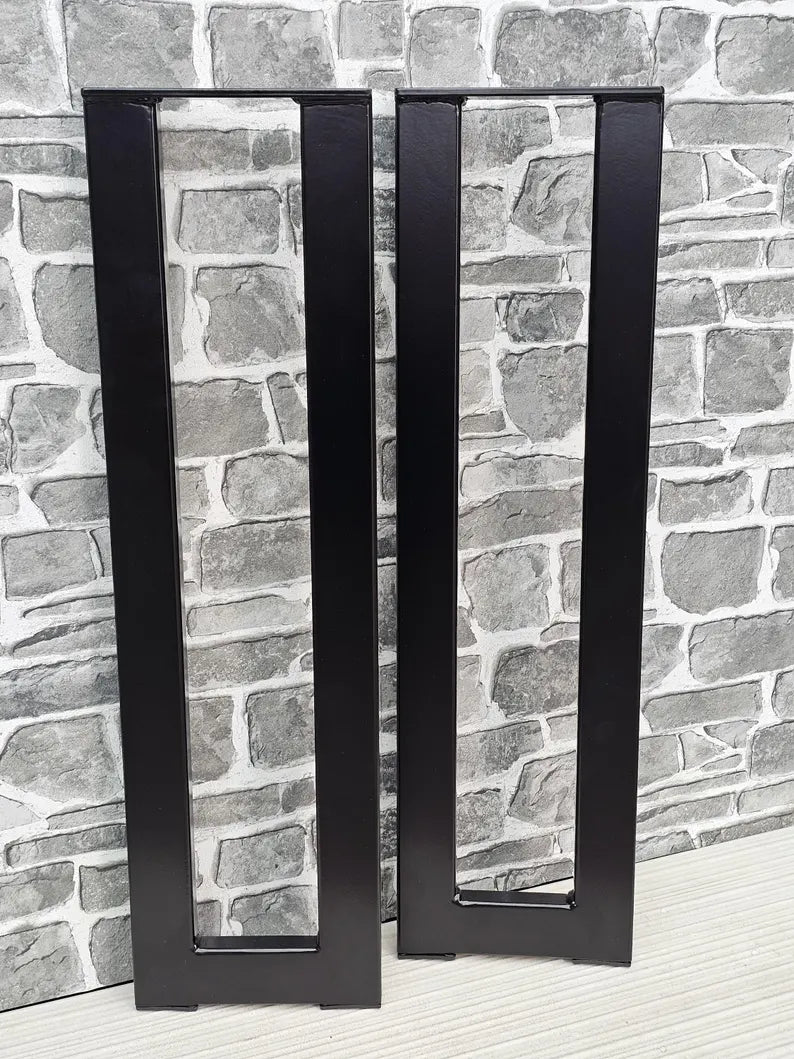 Handcrafted Console Table Legs Black Painted Metal hallway entryway 50X25mm box