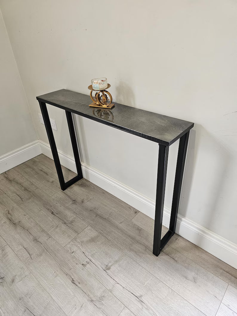 Handcrafted Console Table Legs: Raw Steel or Black Painted Metal 30X30 BOX