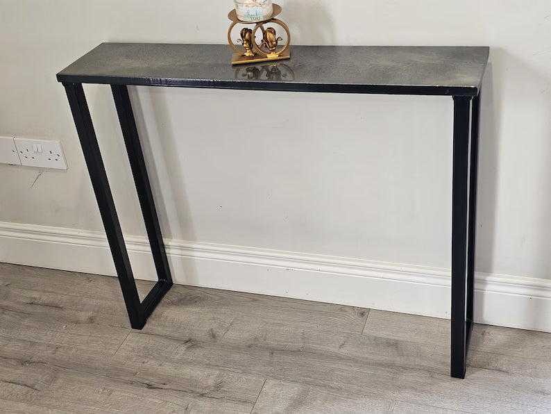 Handcrafted Console Table Legs: Raw Steel or Black Painted Metal 30X30 BOX