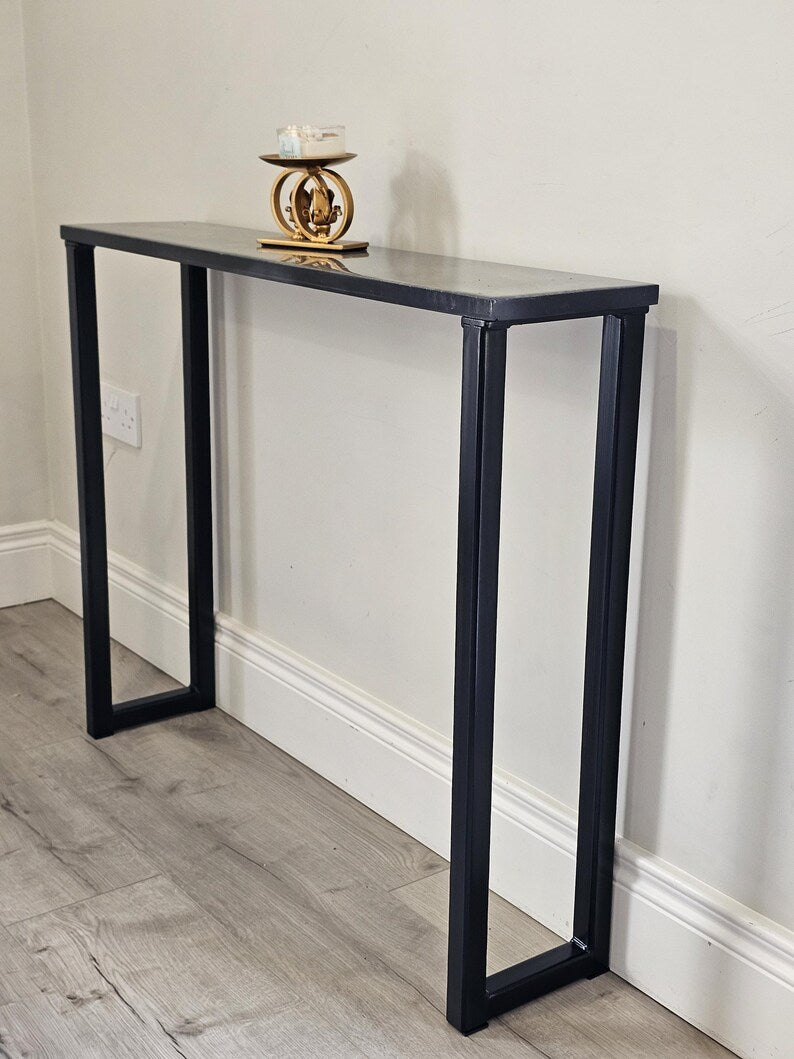 Handcrafted Console Table Legs: Raw Steel or Black Painted Metal 30X30 BOX