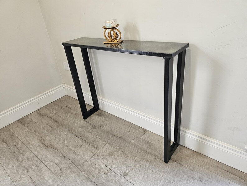 Handcrafted Console Table Legs Black Painted Metal hallway entryway 50X25mm box
