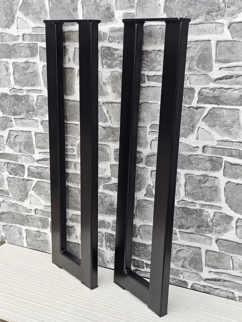 Handcrafted Console Table Legs Black Painted Metal hallway entryway 50X25mm box