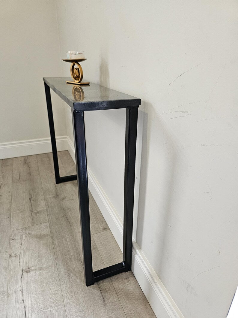 Handcrafted Console Table Legs: Raw Steel or Black Painted Metal 30X30 BOX