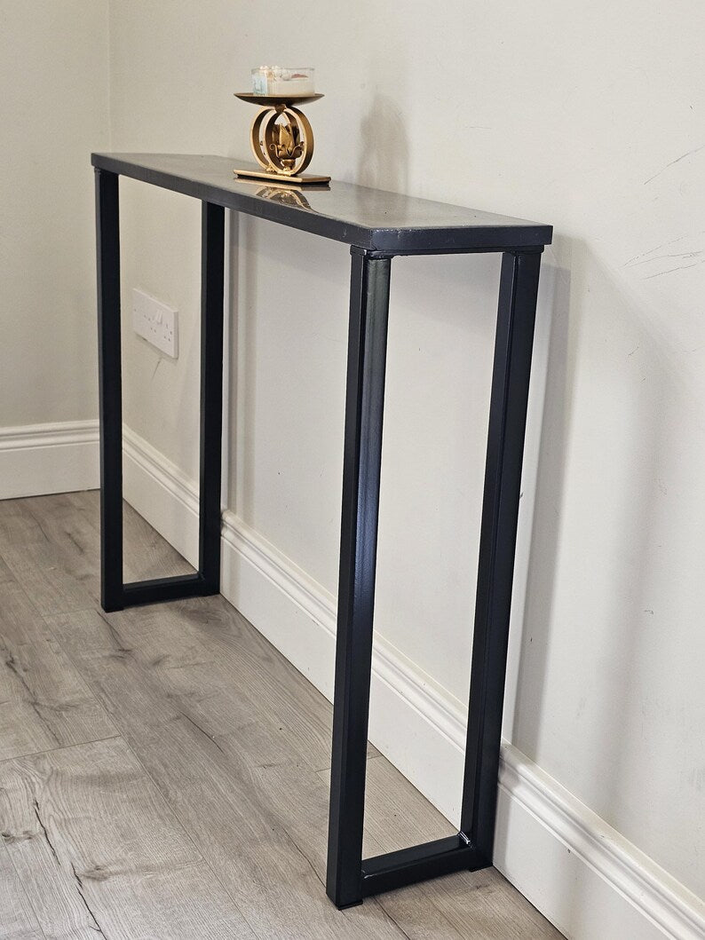 Handcrafted Console Table Legs: Raw Steel or Black Painted Metal 30X30 BOX