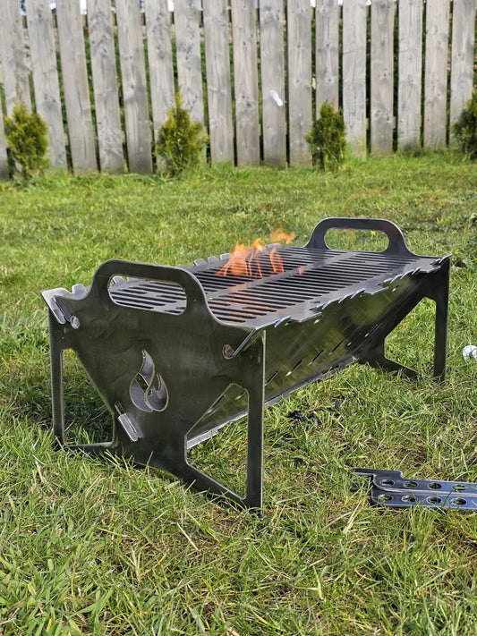 Portable Fire Pit / BBQ – Steel metal Outdoor Camping Fire Bowl