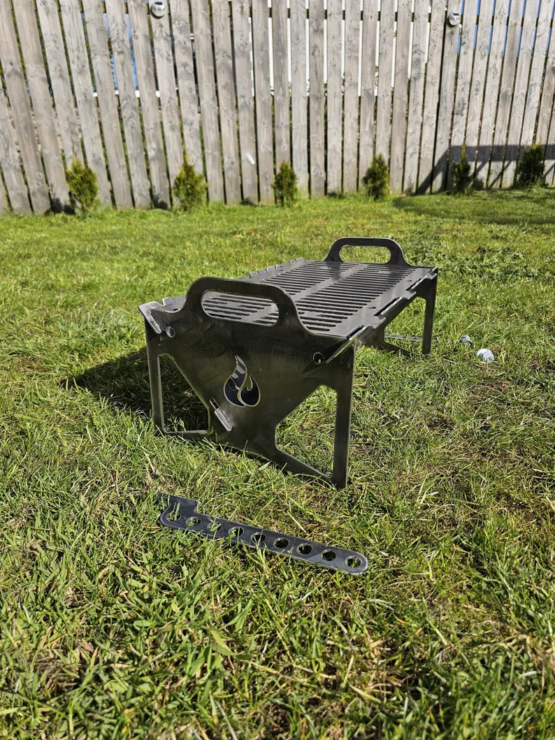 Portable Fire Pit / BBQ – Steel metal Outdoor Camping Fire Bowl