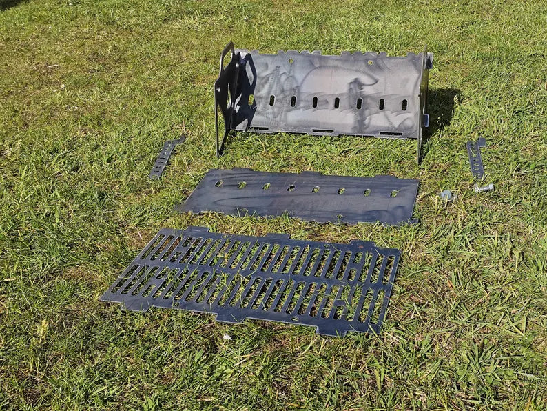 Portable Fire Pit / BBQ – Steel metal Outdoor Camping Fire Bowl
