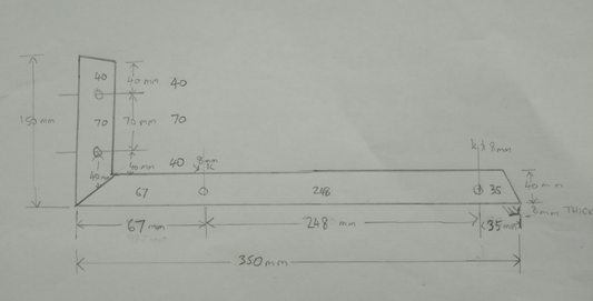 custom made brackets 150x350