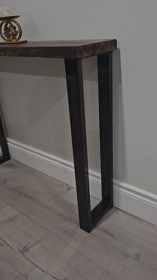 Console Table Legs modern rustic hairpin steel metal hallway entryway 50x25 box